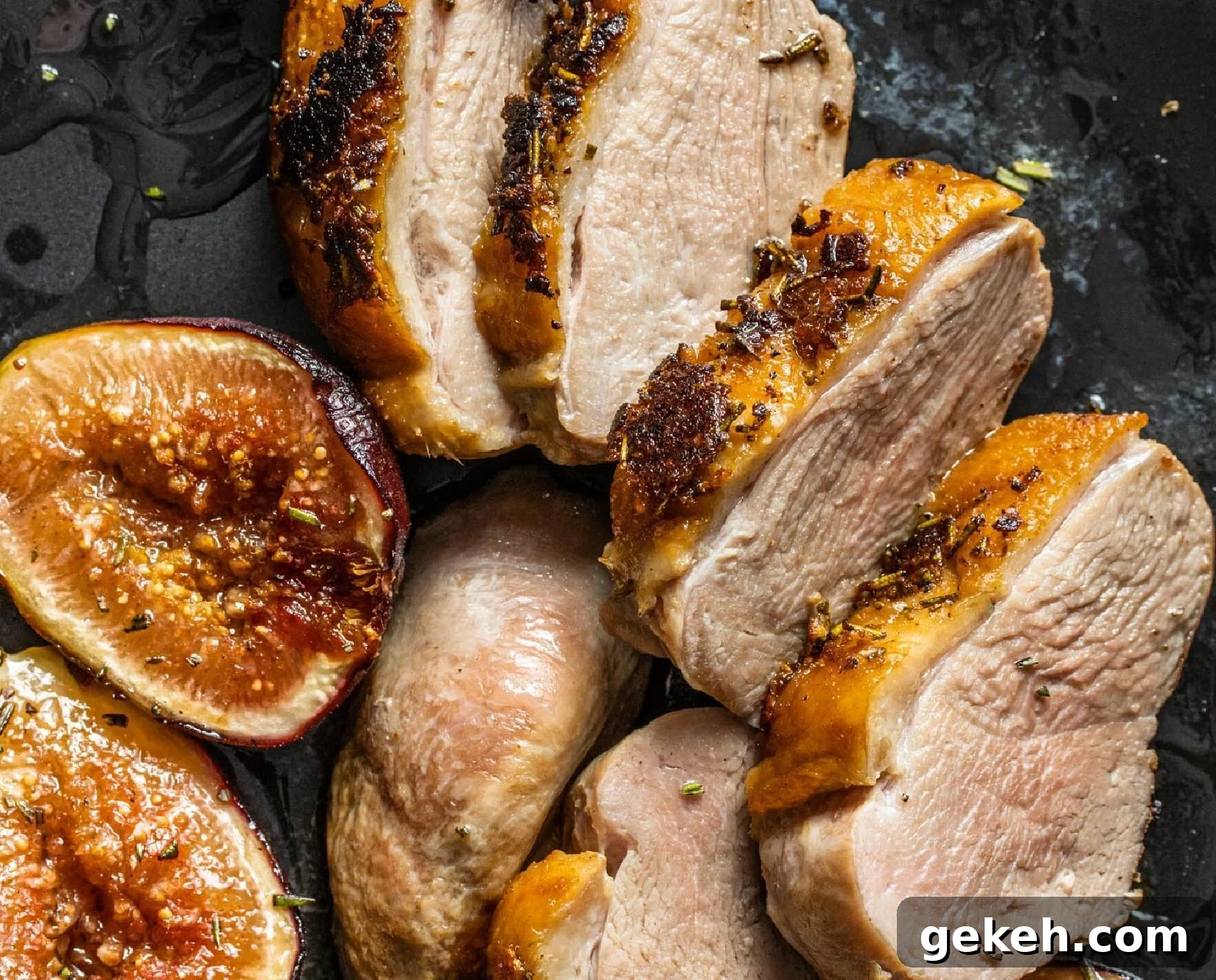 figs and seared duck breasts
