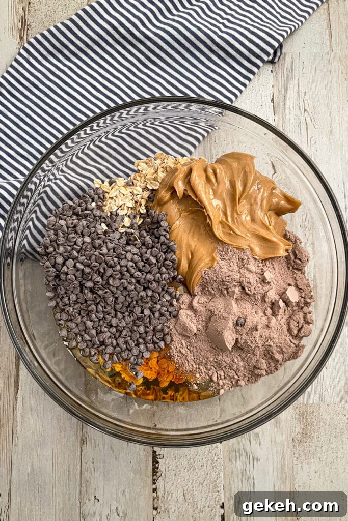 Ingredients needed for chocolate peanut butter protein balls