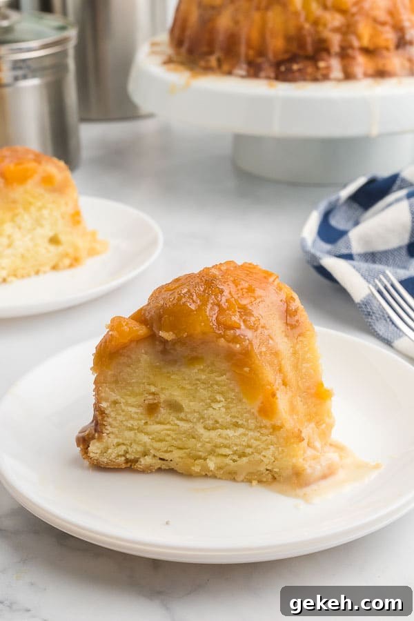 15+ Delicious Canned Peach Recipes for Every Meal 16 a slice of peach pound cake.