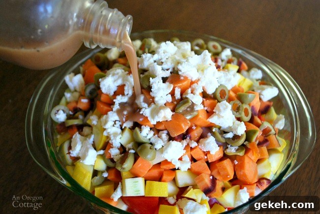 Chopped salad with vinaigrette dressing