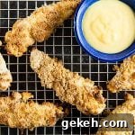 Crispy Baked Buttermilk Chicken Tenders with Honey Mustard Dip 5 Buttermilk Chicken Tenders with Honey Mustard