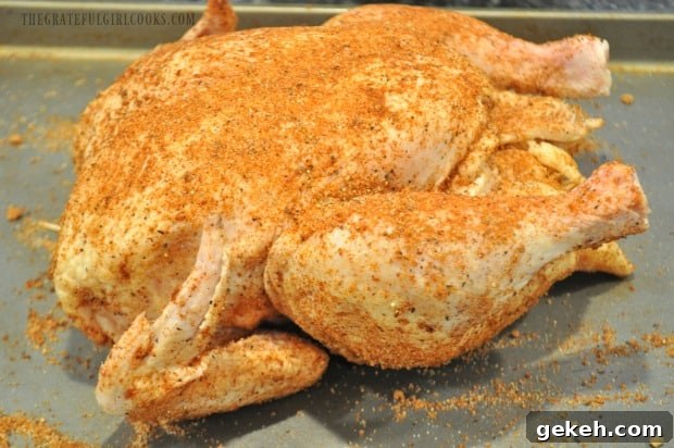 Whole chicken with spice rub