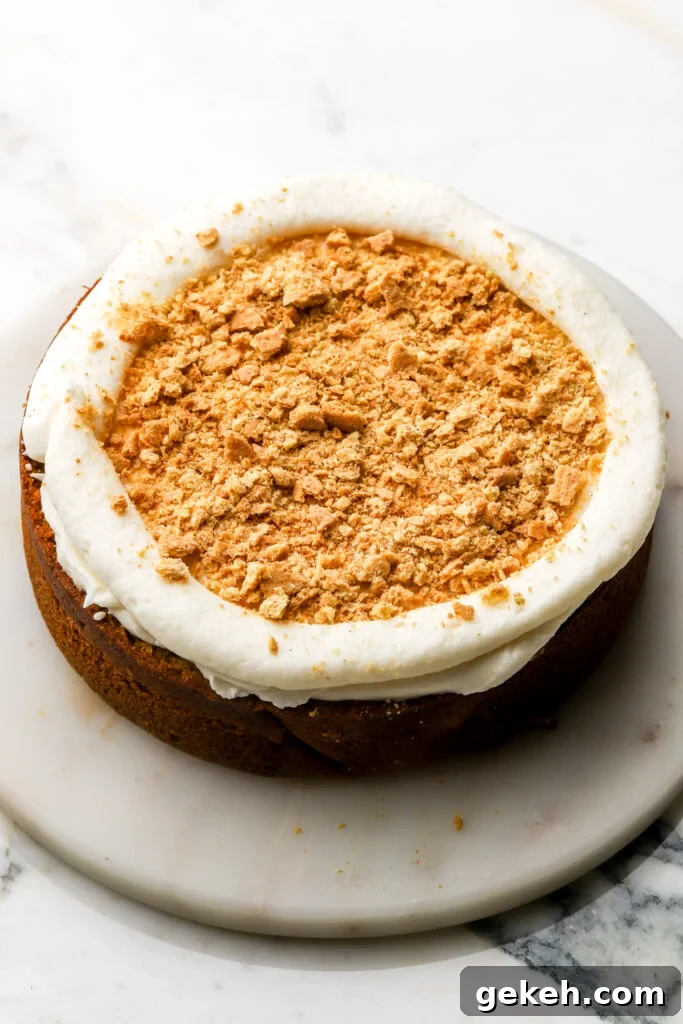 crushed graham crackers within border