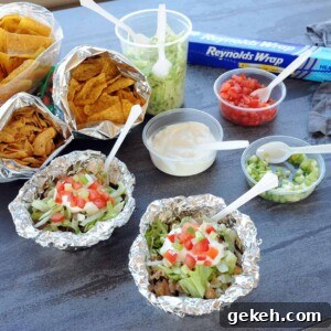 walking taco foil packet with toppings