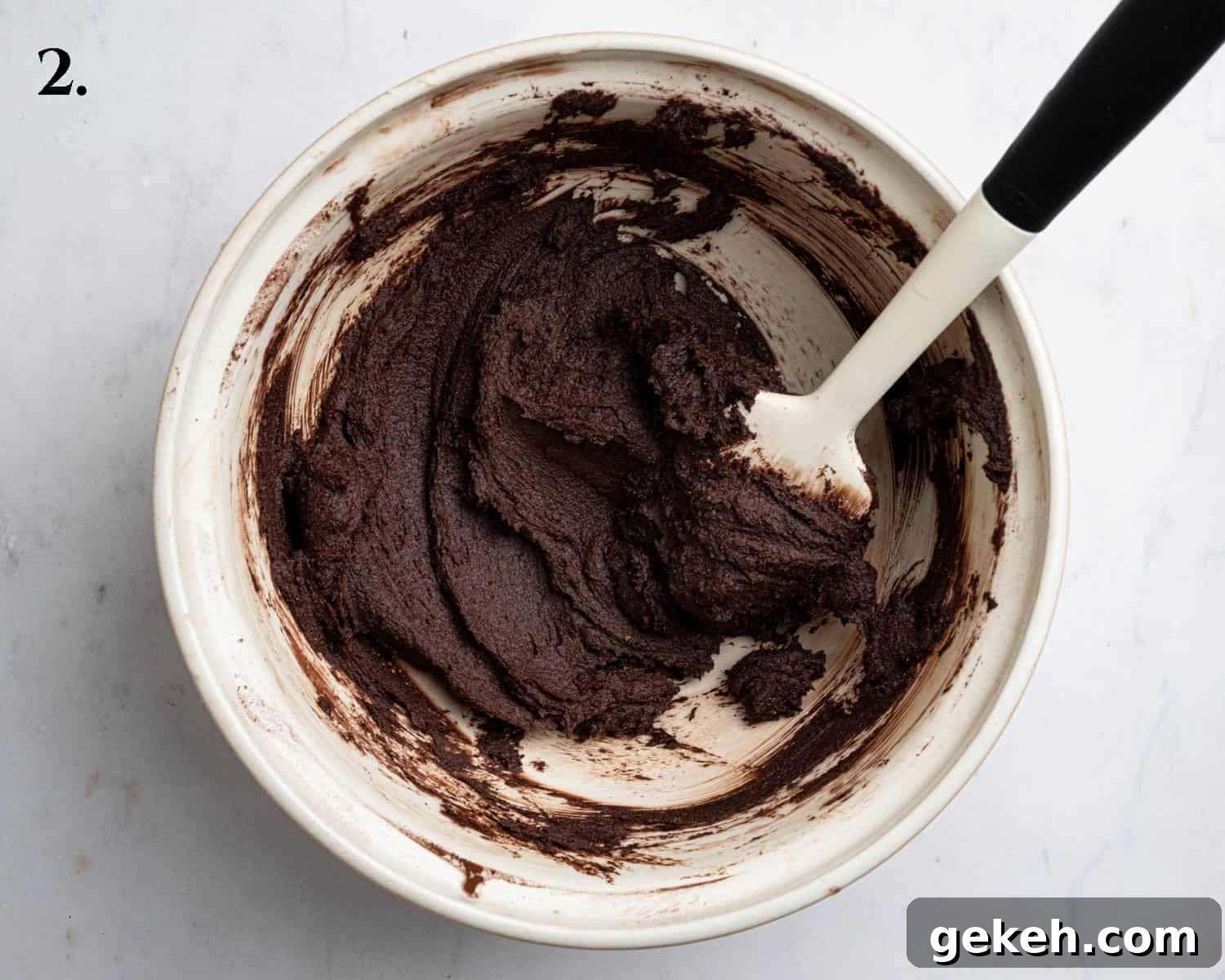 Vegan Mint Chocolate Sandwich Cookies Recipe 6 Step 2, the butter with the cocoa powder mixed in.