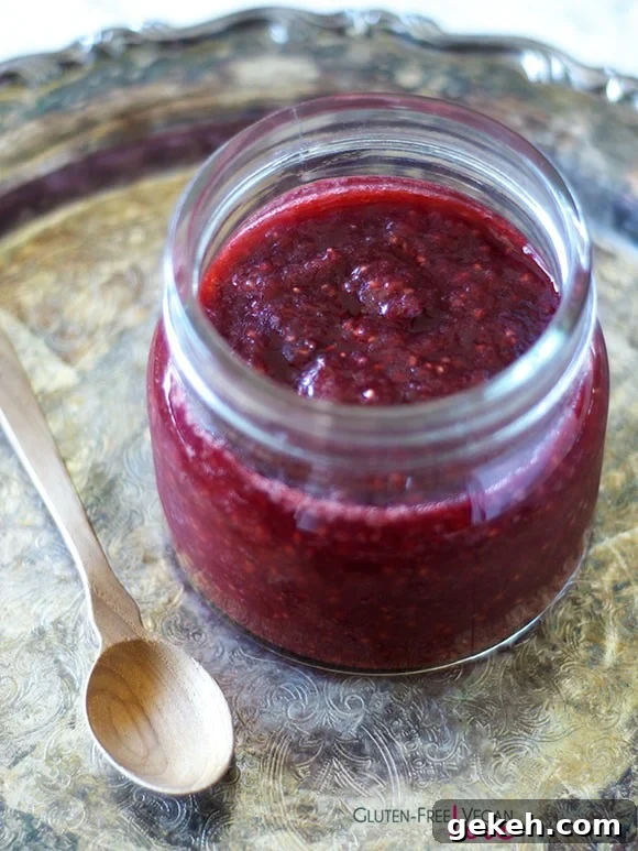 Vegan Paleo Balsamic Raspberry Rhubarb Jam {Refined Sugar-Free}
