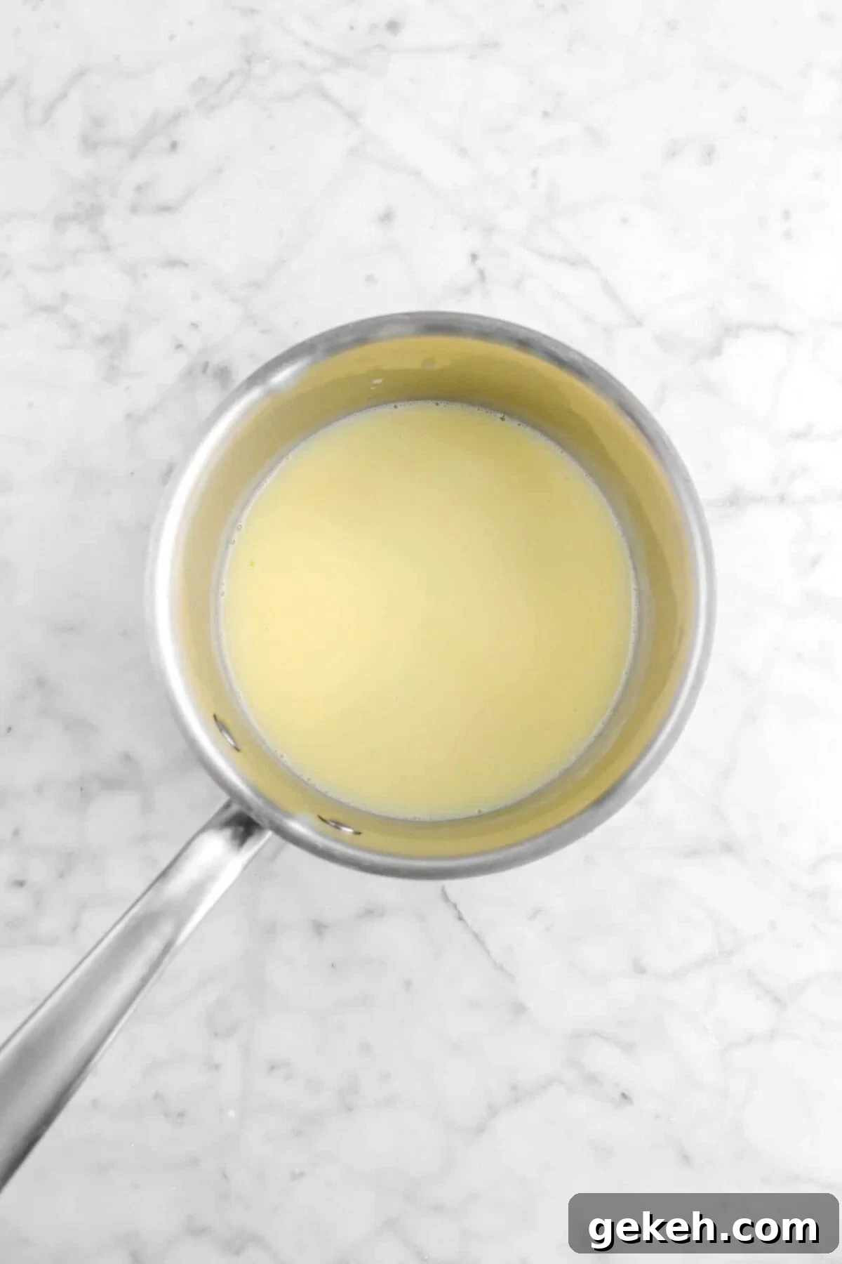 melted butter and milk in small pot
