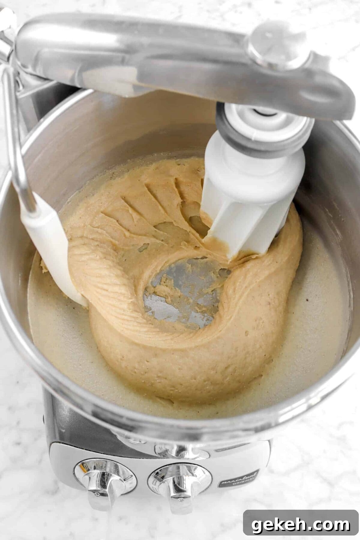 dough in mixer bowl