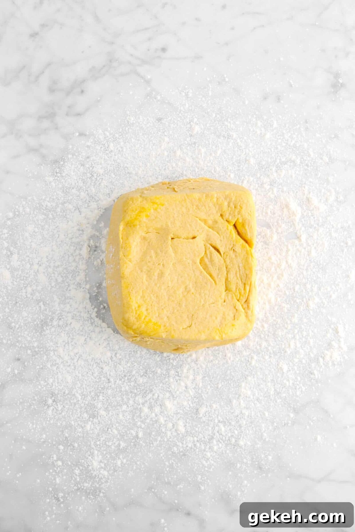 pumpkin dough on floured counter