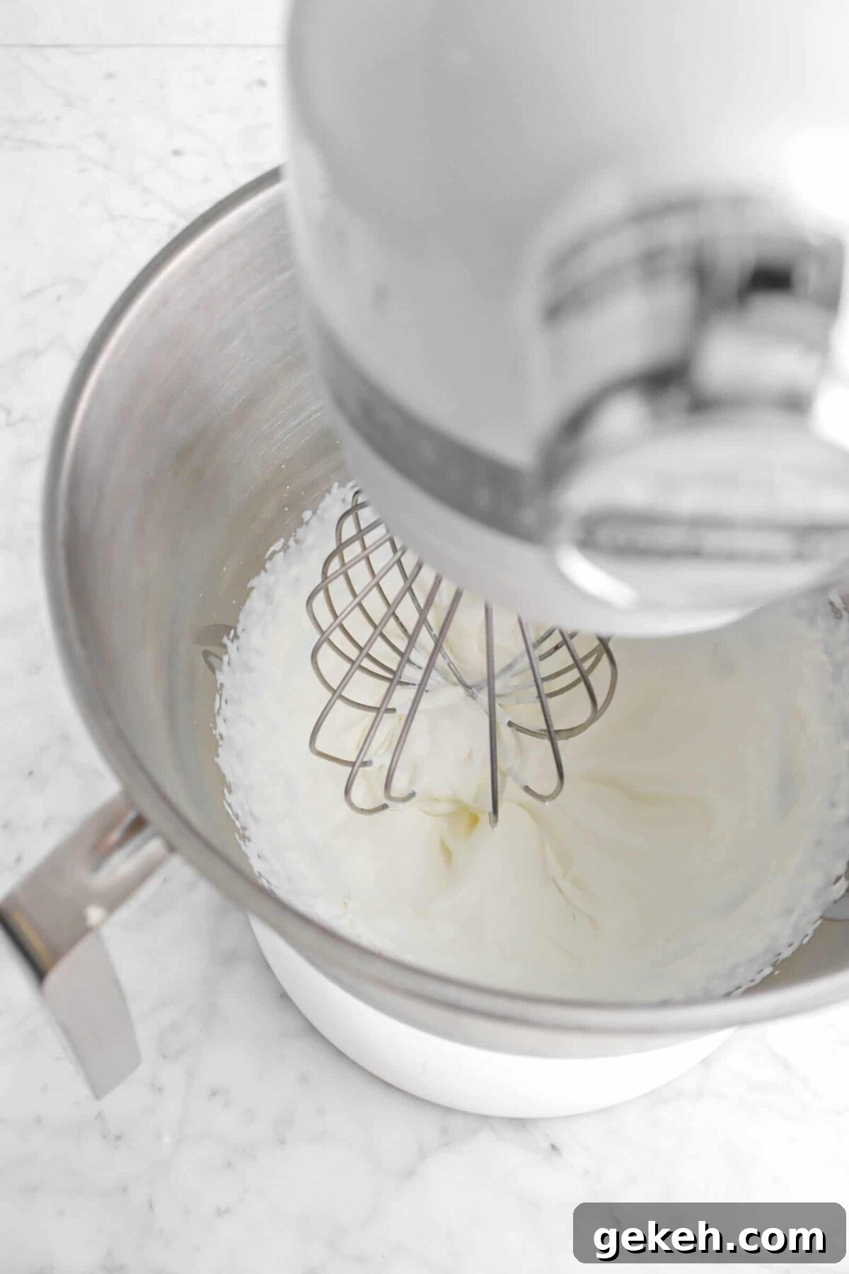 whipped cream in mixer