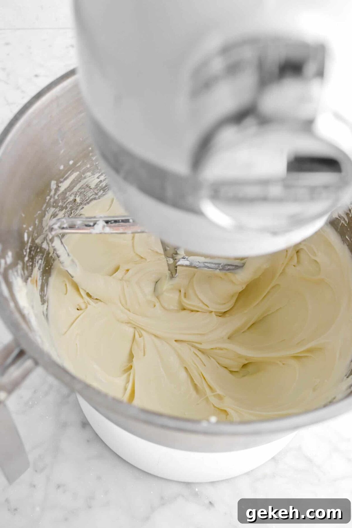 cream cheese frosting in mixer