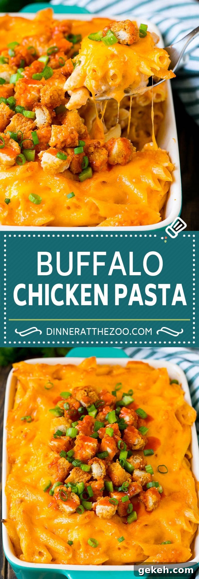 Buffalo Chicken Pasta Recipe | Baked Pasta #chicken #buffalochicken #pasta #cheese #dinner #dinneratthezoo