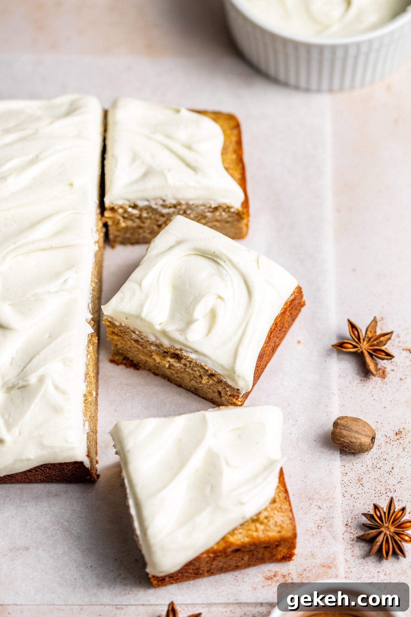 Spiced Banana Snack Cake Recipe for Moist, Flavorful Bites 4 Spiced Banana Snack Cake being sliced