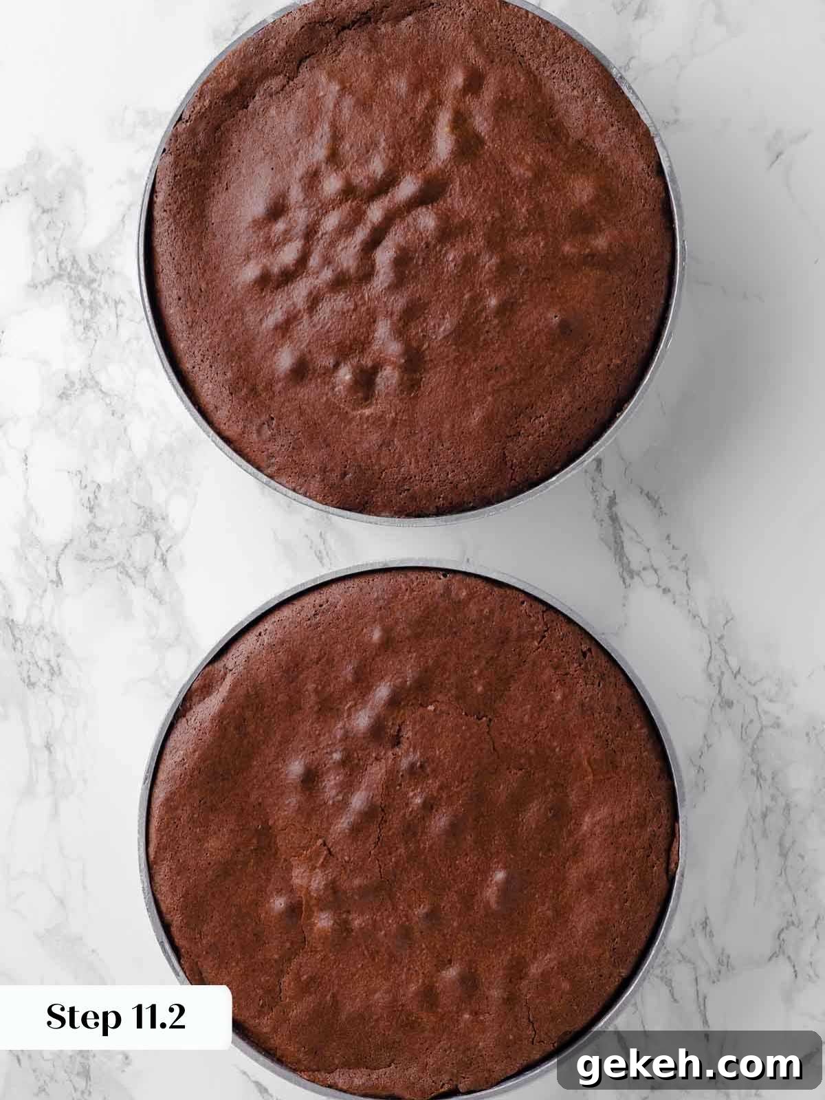 Decadent Guinness Chocolate Cake Recipe with Rich Stout Frosting 12 baked guinness chocolate cakes out of oven.