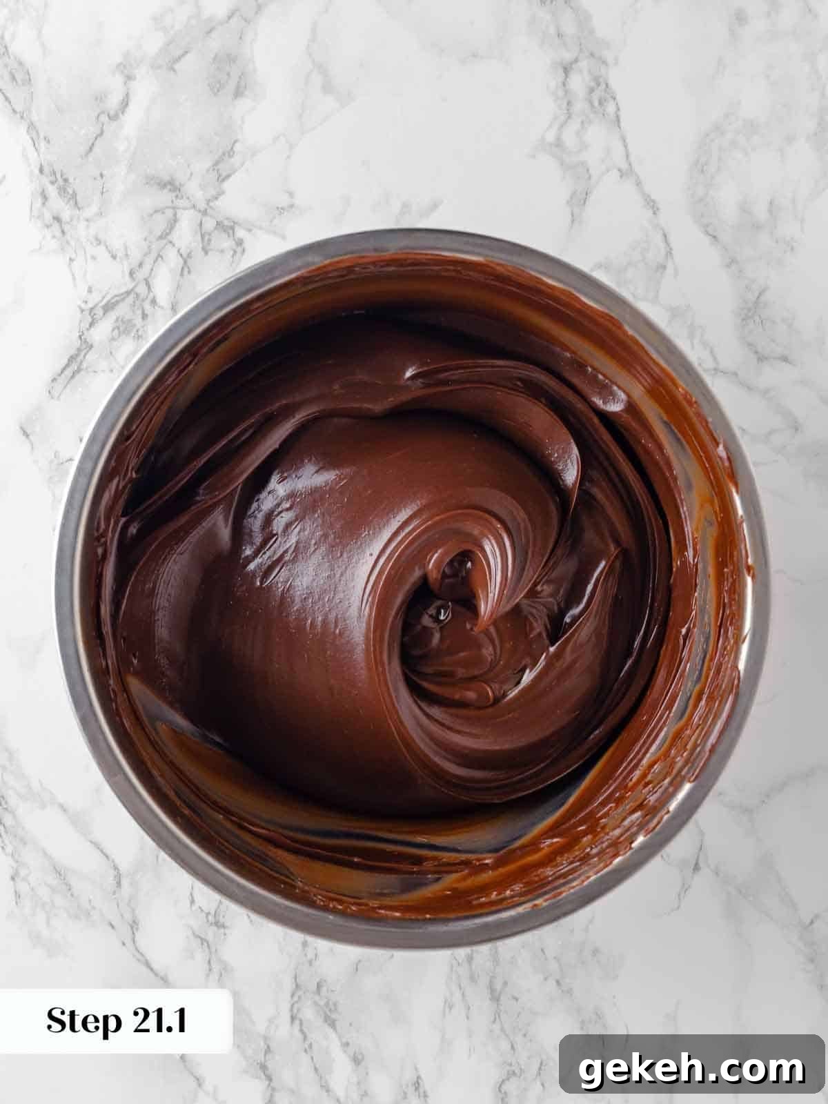 Decadent Guinness Chocolate Cake Recipe with Rich Stout Frosting 18 cooled and beautifully swirled caramel fudge frosting for guinness chocolate cake.