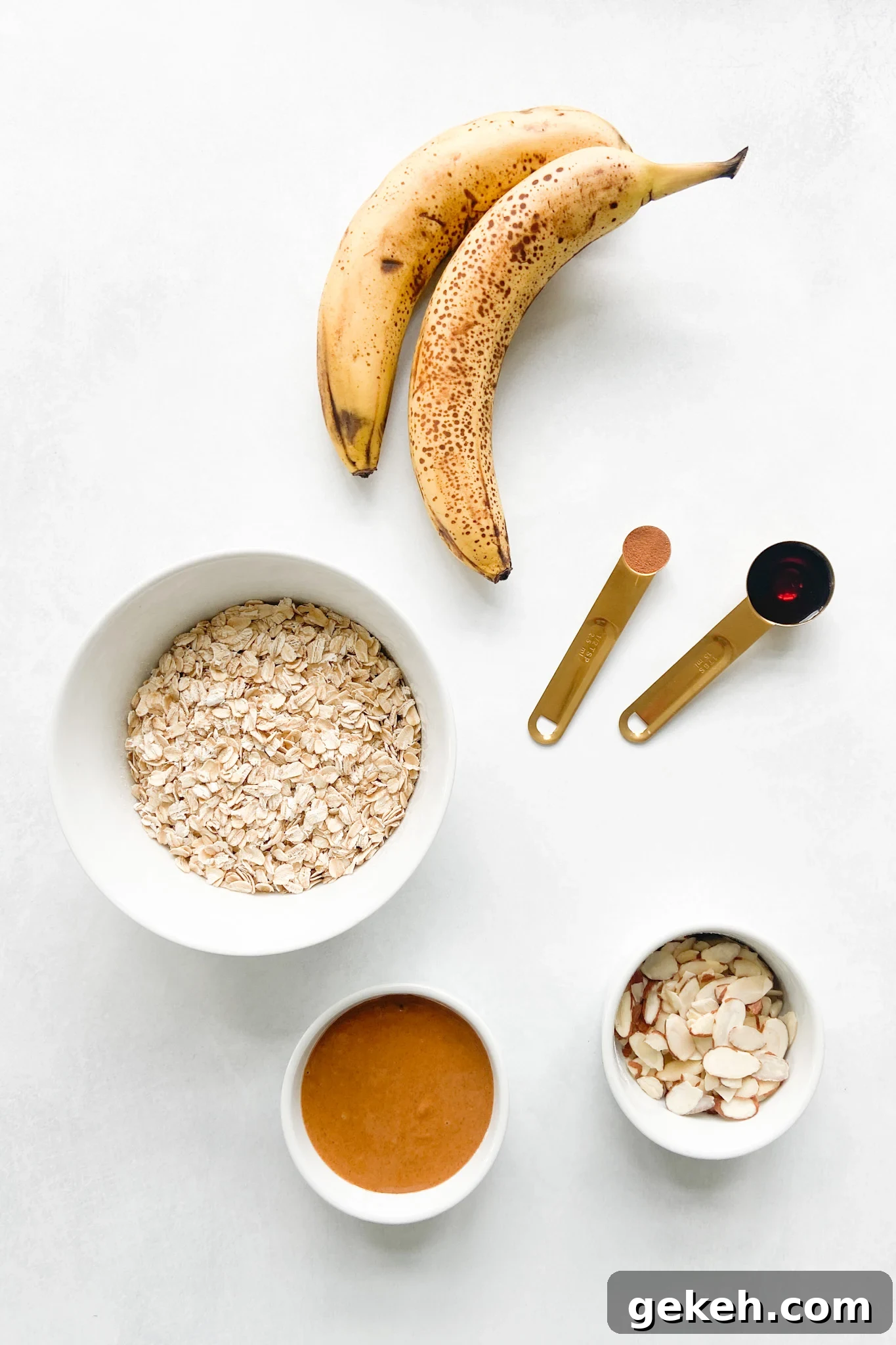 Peanut Butter Banana Granola Bars: Chewy Homemade Snack Recipe 3 Ingredients to make peanut butter and banana granola bars. See recipe card for detailed ingredient quantities.