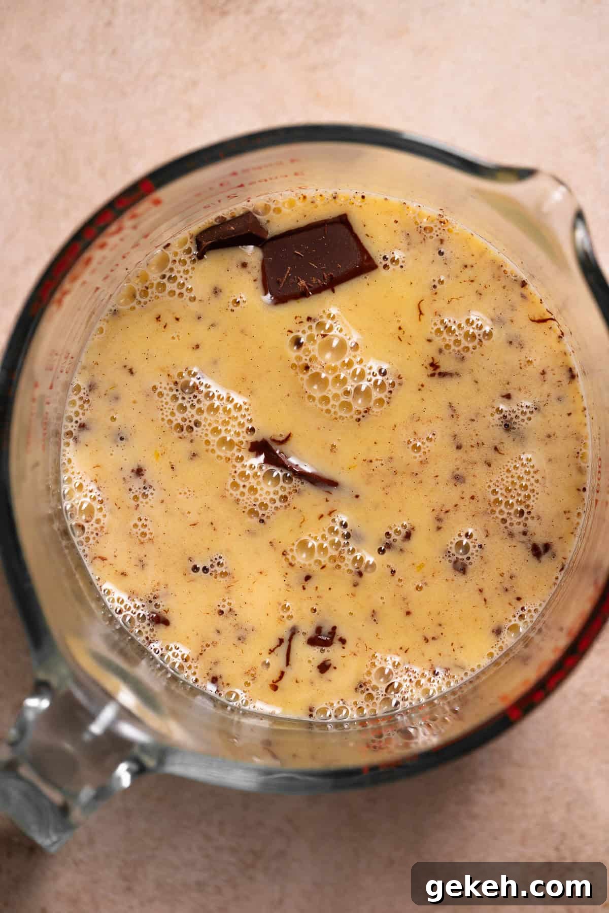 Decadent Dark Chocolate Mousse Pie Recipe for Chocolate Lovers 6 Egg-cream mixture poured over the chopped chocolate to form the ganache.