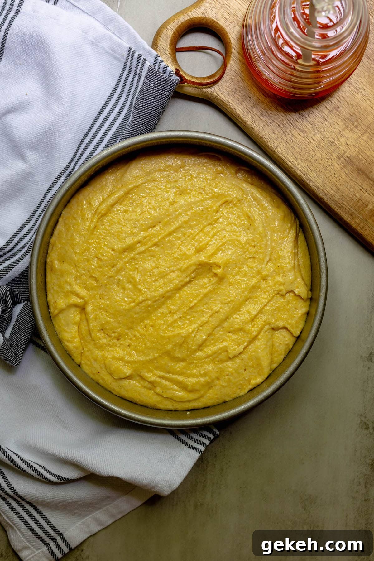 Sour Cream Cornbread Recipe: Moist Southern-Style Loaf 5 cornbread batter in a greased pan