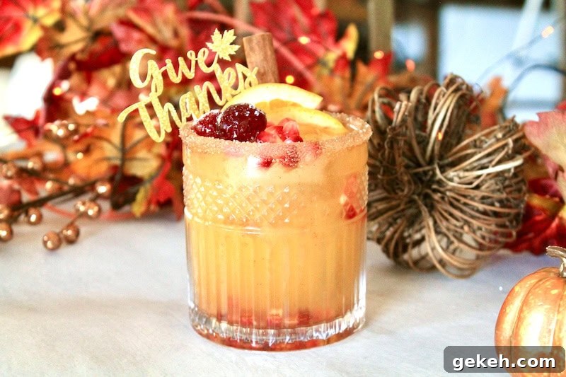 Thanksgiving margarita with apple cider