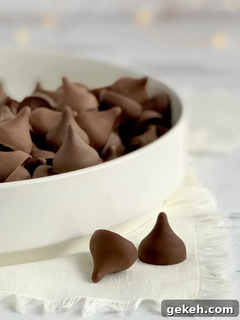 Homemade Chocolate Kisses: Simple Recipe for Melt-in-Your-Mouth Treats 7 A large white serving platter filled with chocolate kisses