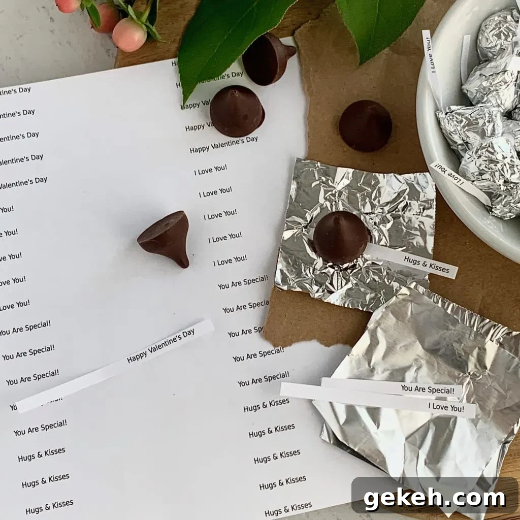 Homemade Chocolate Kisses: Simple Recipe for Melt-in-Your-Mouth Treats 9 chocolate kisses and supplies to wrap them like aluminum foil and paper with sayings.