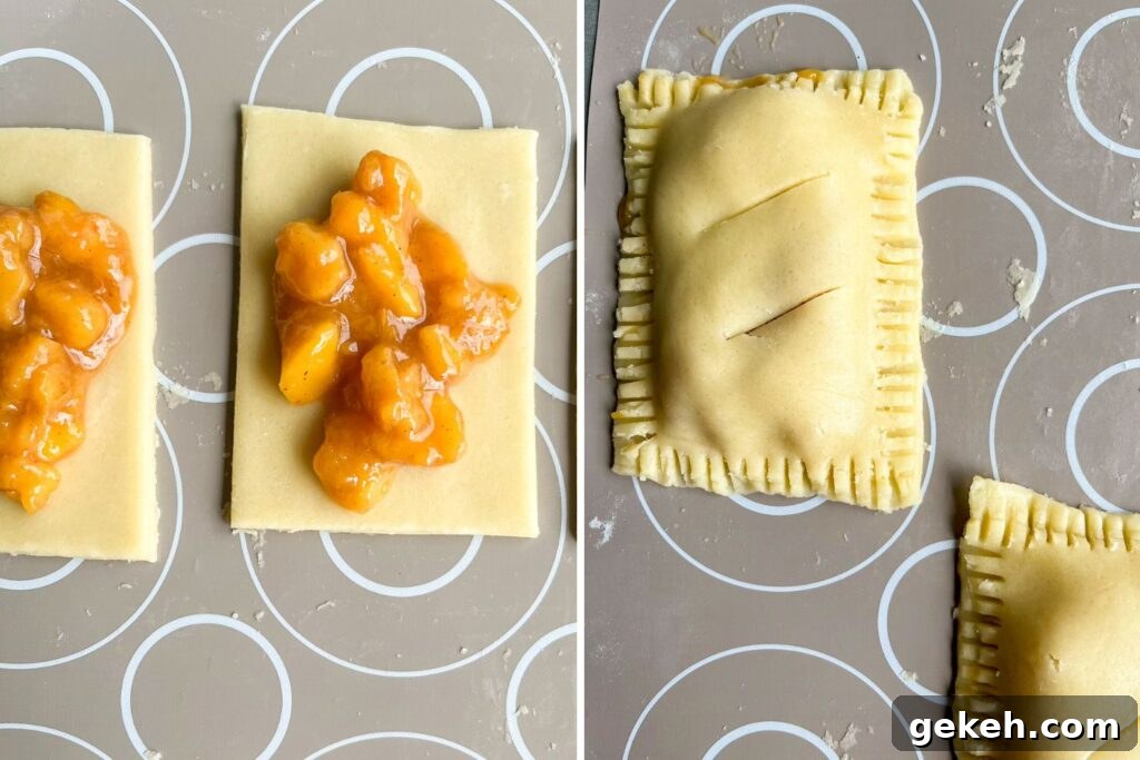 Mini Peach Hand Pies: Sweet Fruit Pockets Recipe 6 Buttery, flaky individual pies filled with jammy, cinnamon-scented peaches