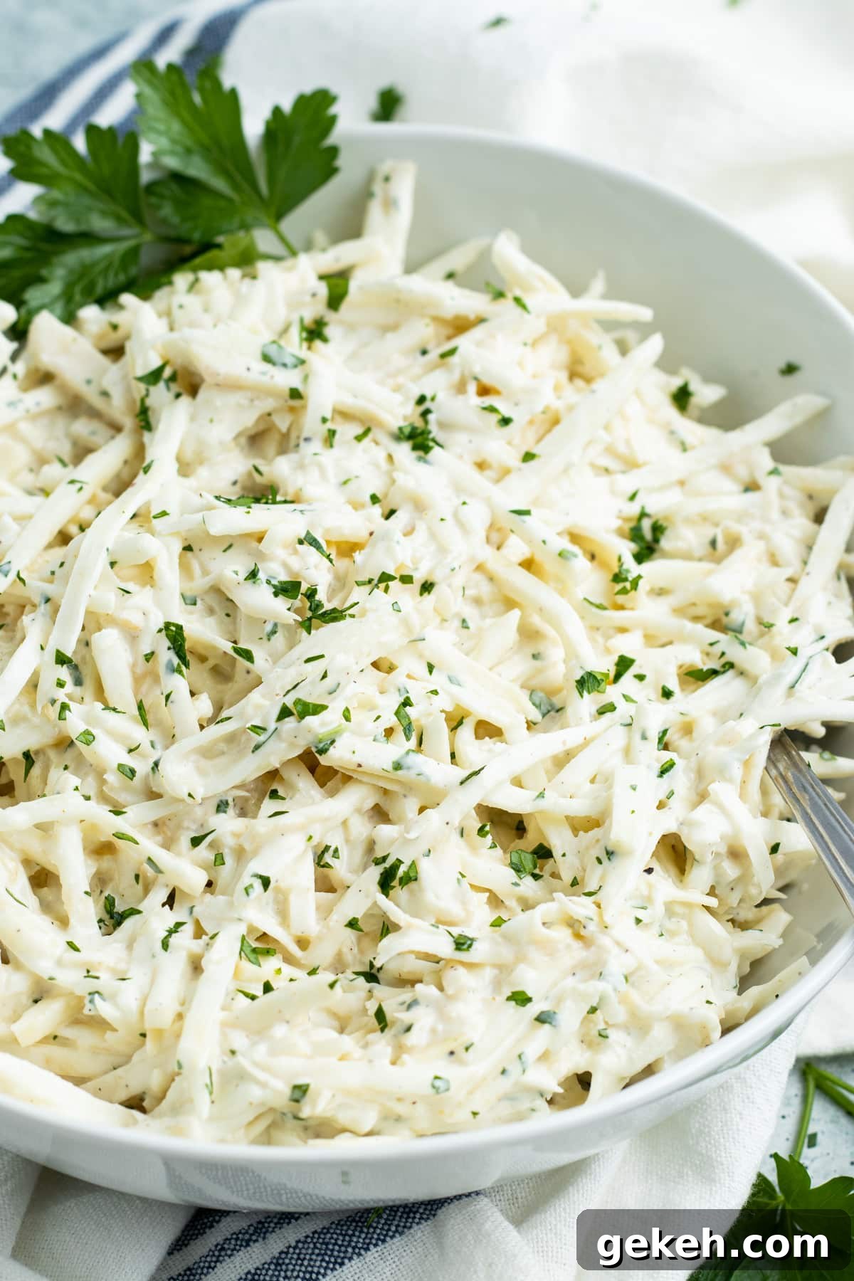 Bowl of celery root remoulade.