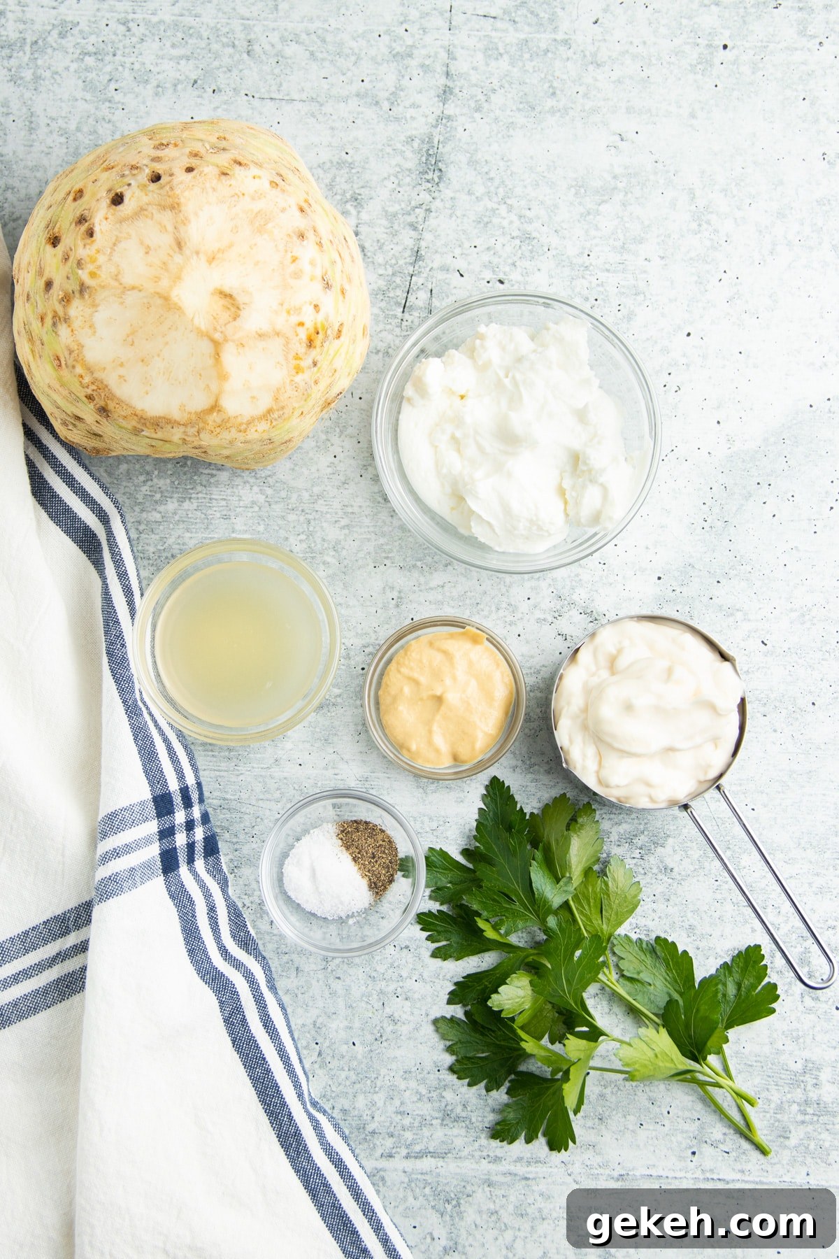 Image of all individual ingredients in small bowls.