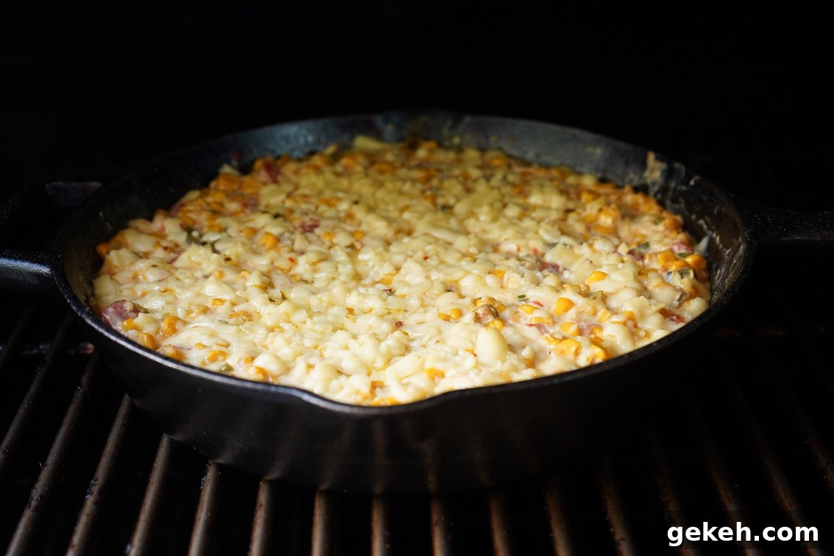 Smoked Corn Dip In smoker