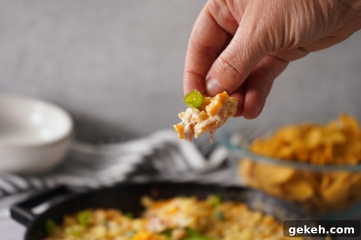 Smoked Corn Dip on chip