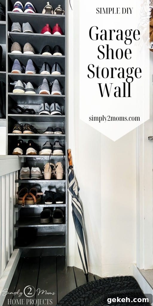 Garage shoe storage wall pin image