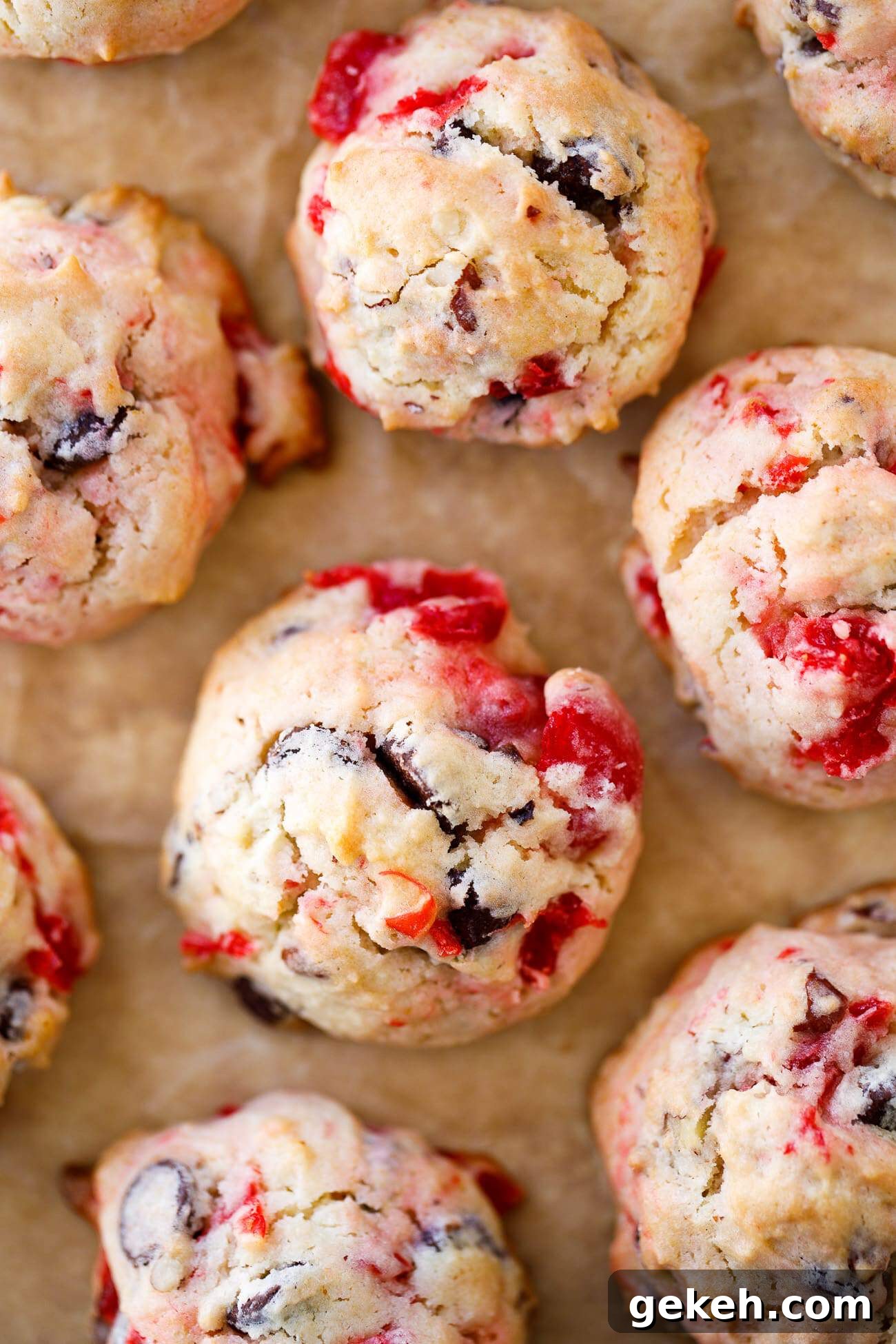 Cherry Chocolate Nut Cookies Recipe - these tasty cookies are perfect for the holiday season! #cookies #christmascookies #holidaycookies