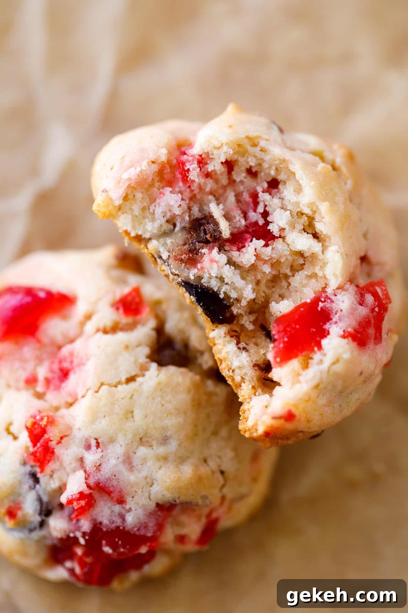 Cherry Chocolate Nut Cookies Recipe - these tasty cookies are perfect for the holiday season! #cookies #christmascookies #holidaycookies