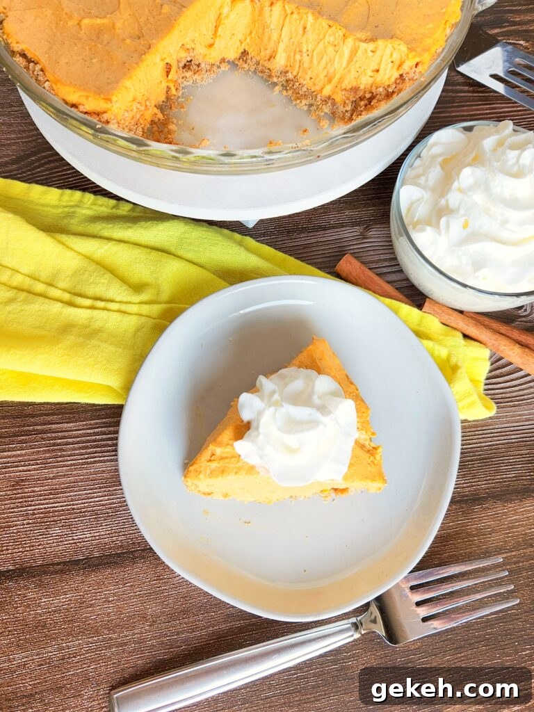 Sliced pumpkin cheesecake