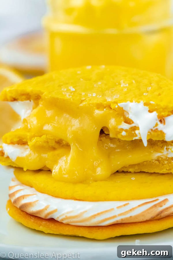 lemon sugar cookies filled with meringue and lemon curd