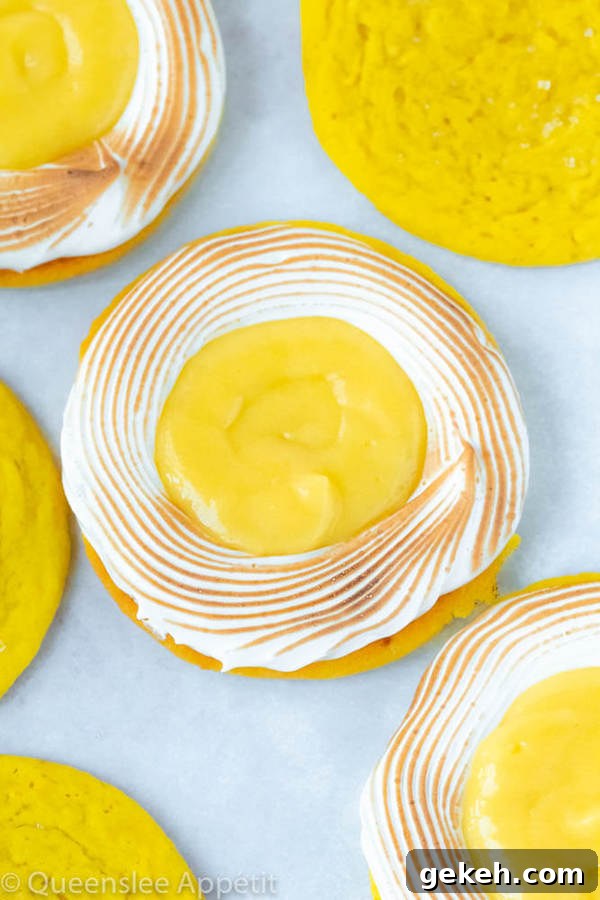 lemon sugar cookies filled with meringue and lemon curd