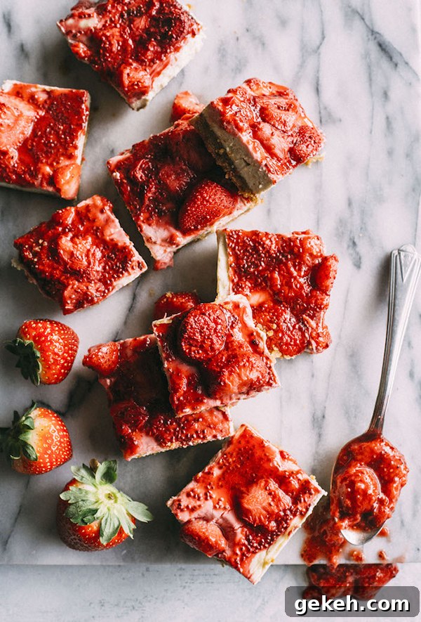 Strawberry Chia Seed Cheesecake Bars | 25+ Chia Seed Recipes