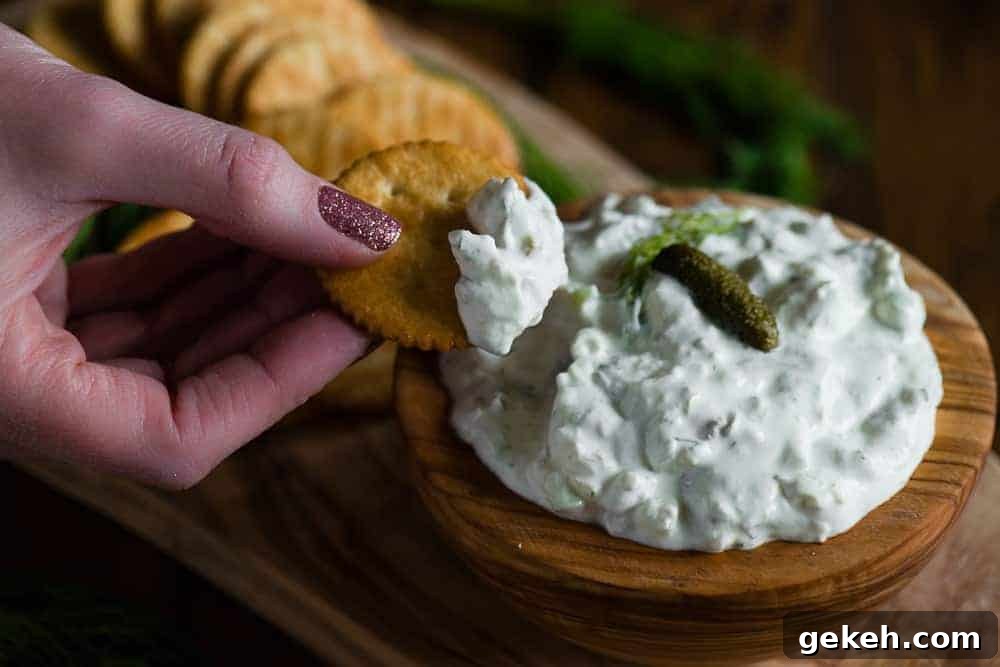 Creamy Dill Pickle Dip Recipe for Parties and Snacks 3 how to make the best dill pickle dip