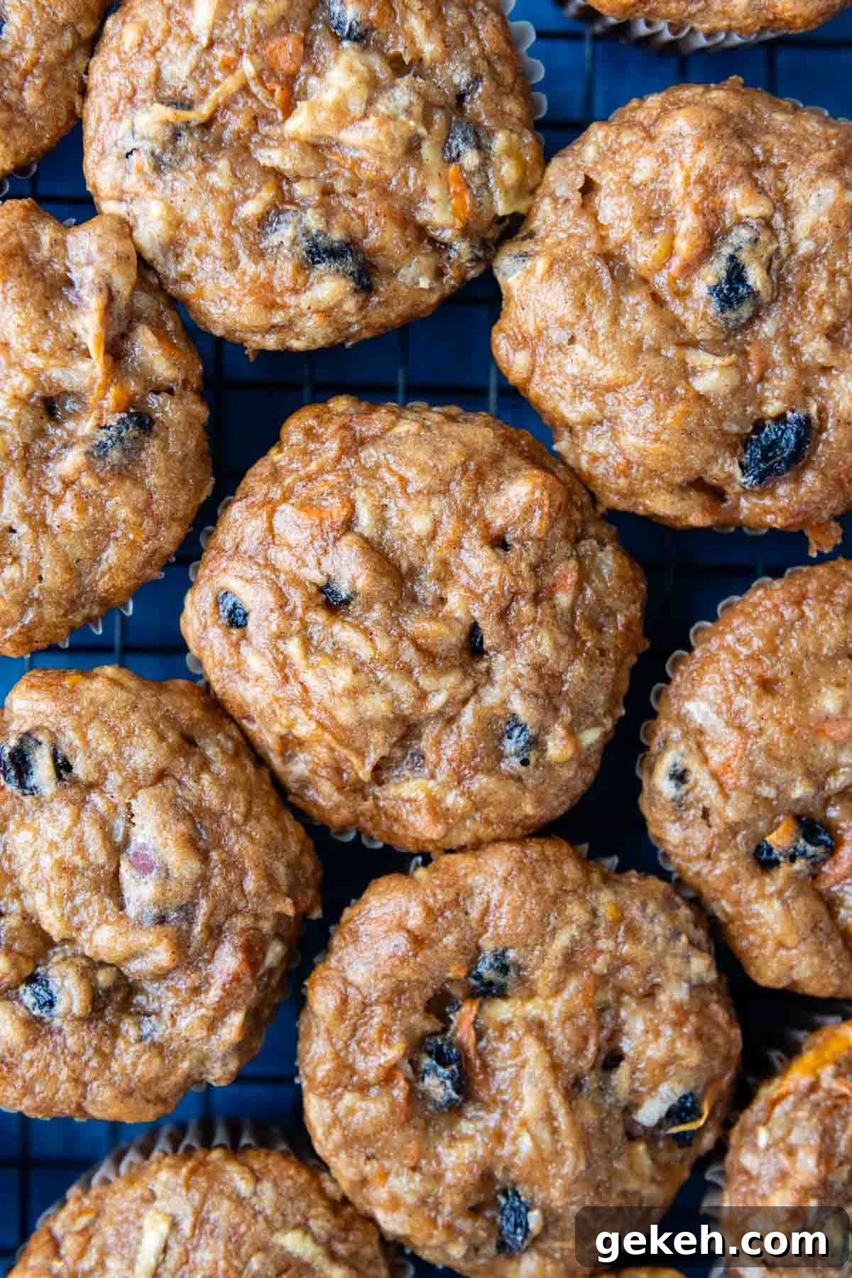 overhead shot of muffin tops close together.