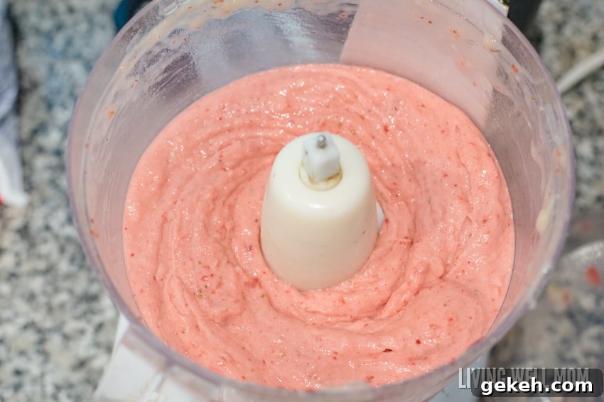 Spoonful of strawberry banana ice cream