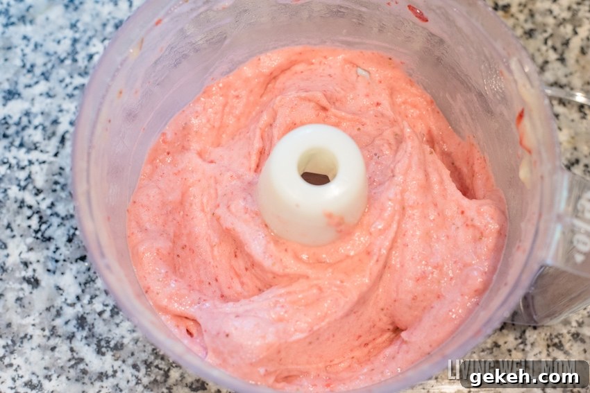 Strawberry banana ice cream served in bowls