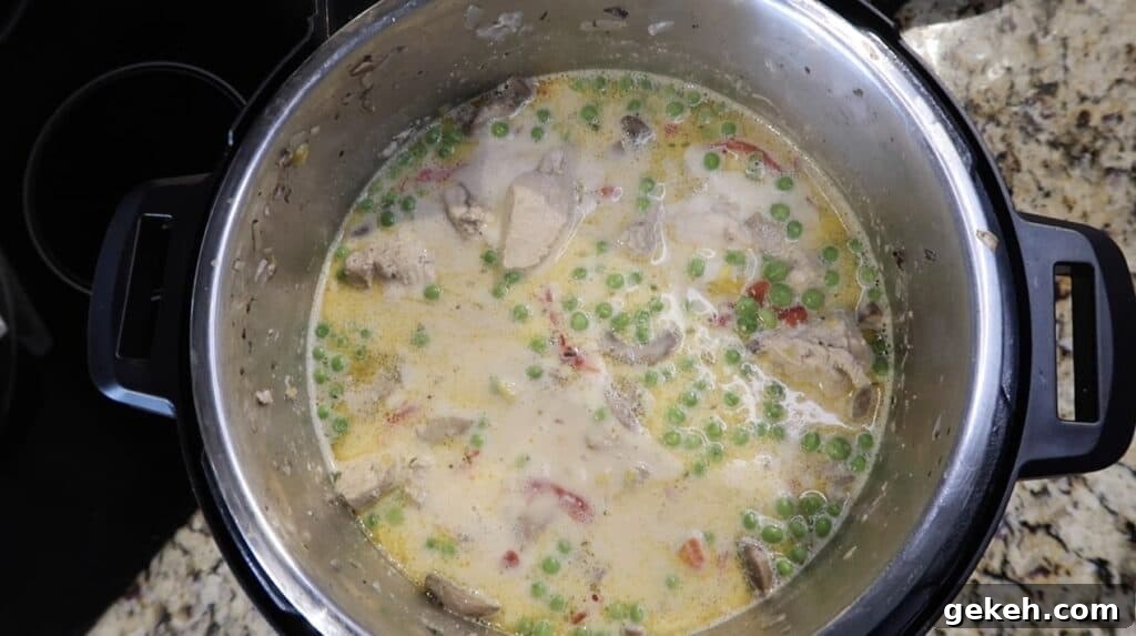 Everything combined in pot
