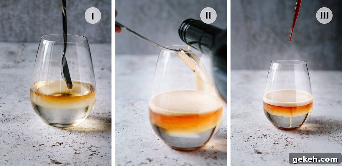 Three phot image of steps to making jellyfish cocktail.