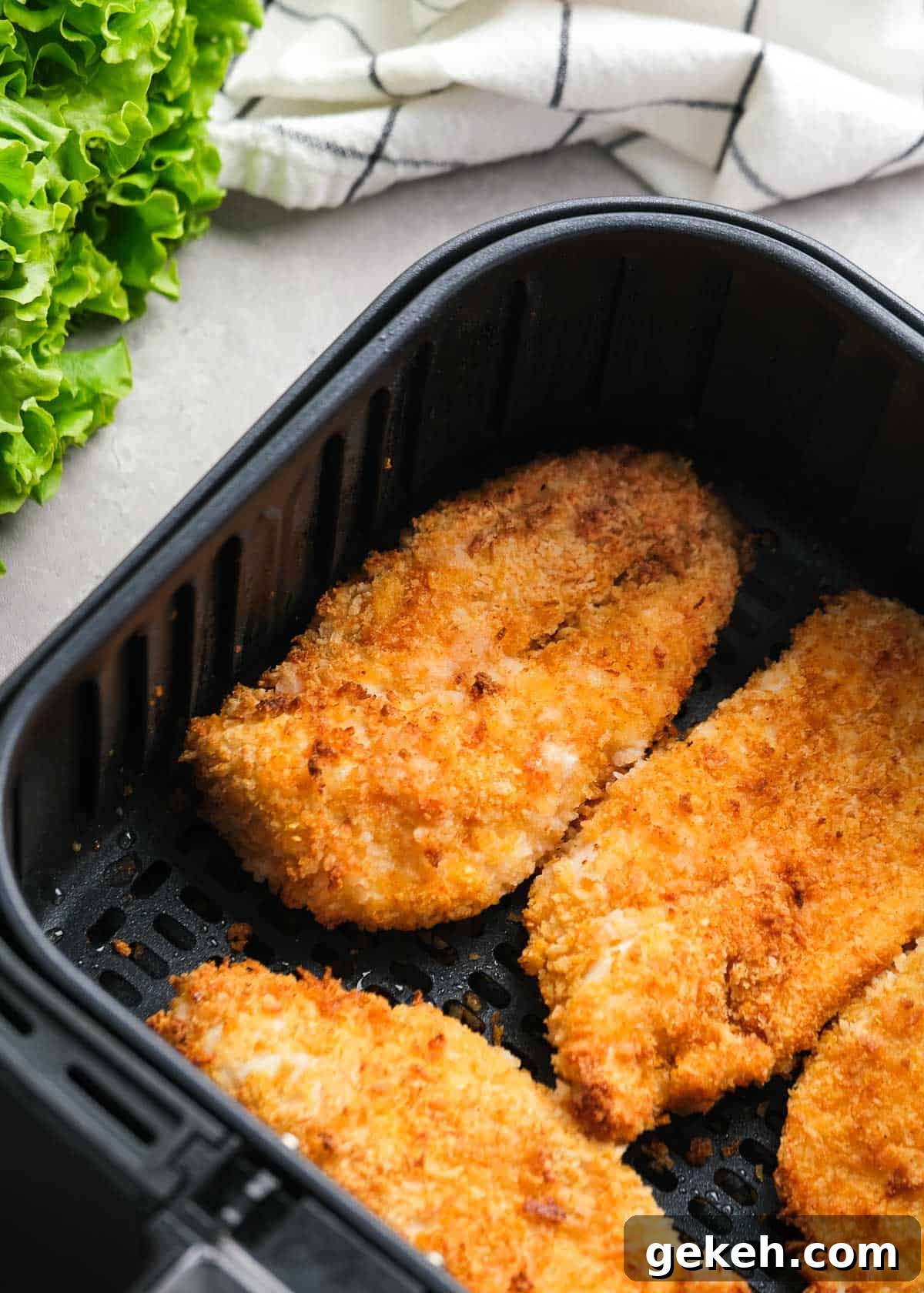 Crispy Air Fryer Chicken Sandwich Recipe 11 cooked, juicy breaded chicken in an air fryer