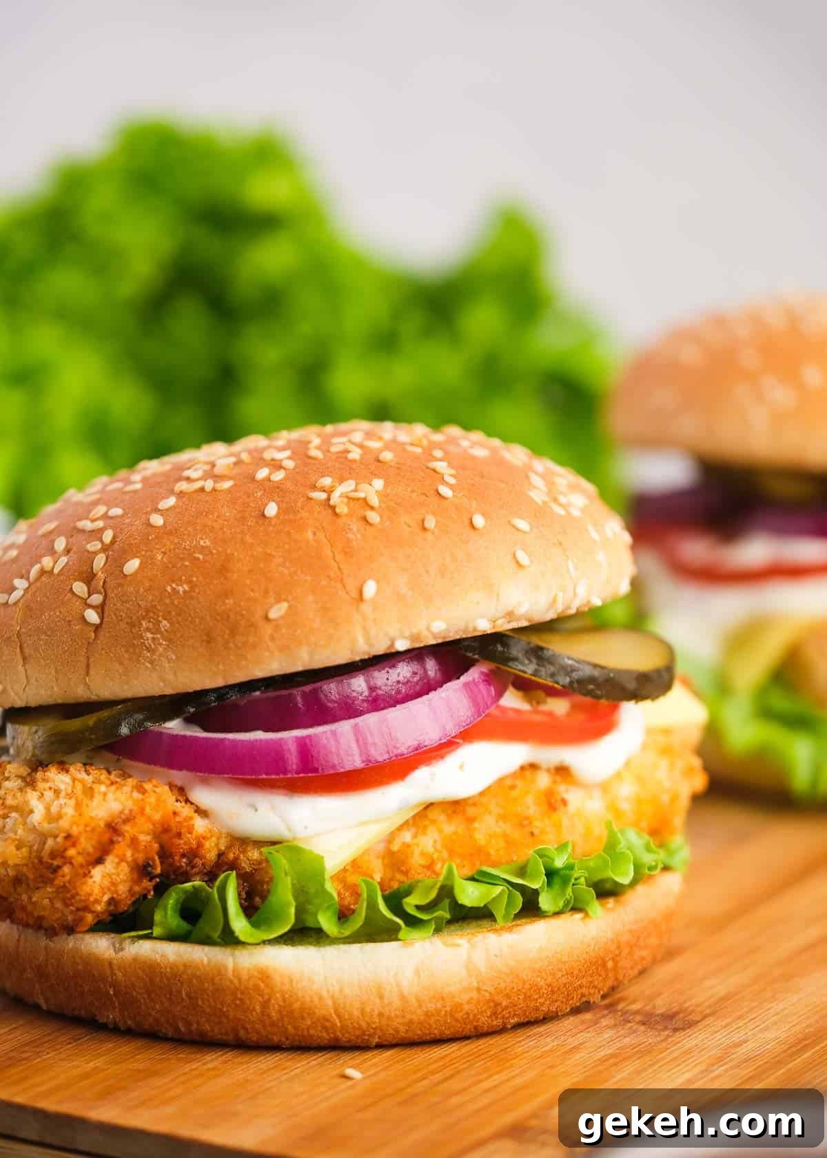 Crispy Air Fryer Chicken Sandwich Recipe 15 air fryer chicken sandwich on a sesame bun
