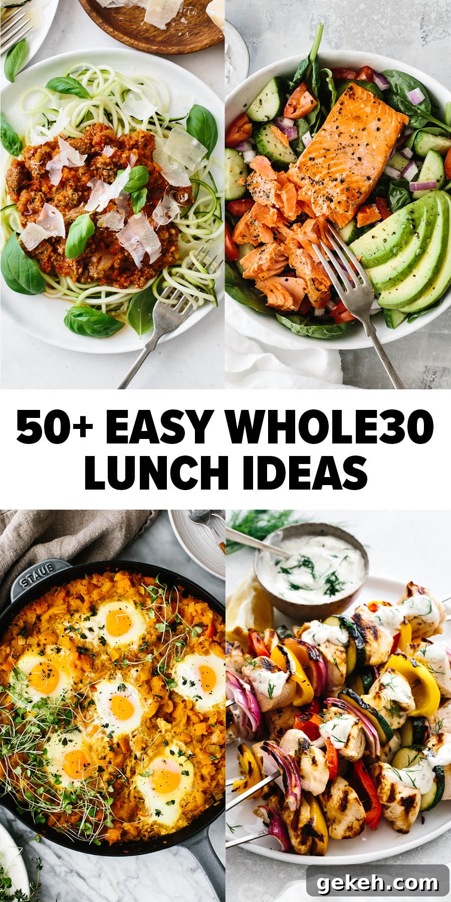 These Whole30 lunch ideas are anything but boring! Eat through a rainbow of colors with vibrant salads, juicy meats, and brightly flavored seafood. Oh, and the best vegetable sides that easily carries over to dinner. Whole30 lunch ideas
