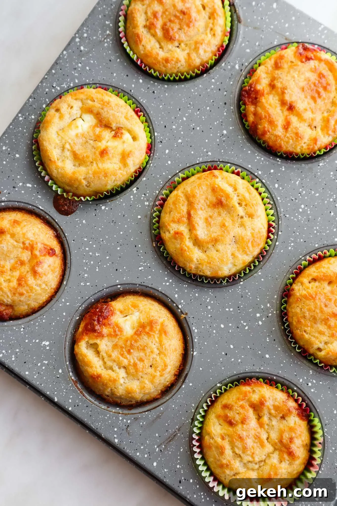 Flourless savoury oatmeal feta muffins! This easy savoury breakfast muffin recipe is simple, gluten free and so delicious! If you're looking for some new easy meal prep breakfast ideas, you've got to try these feta muffins!