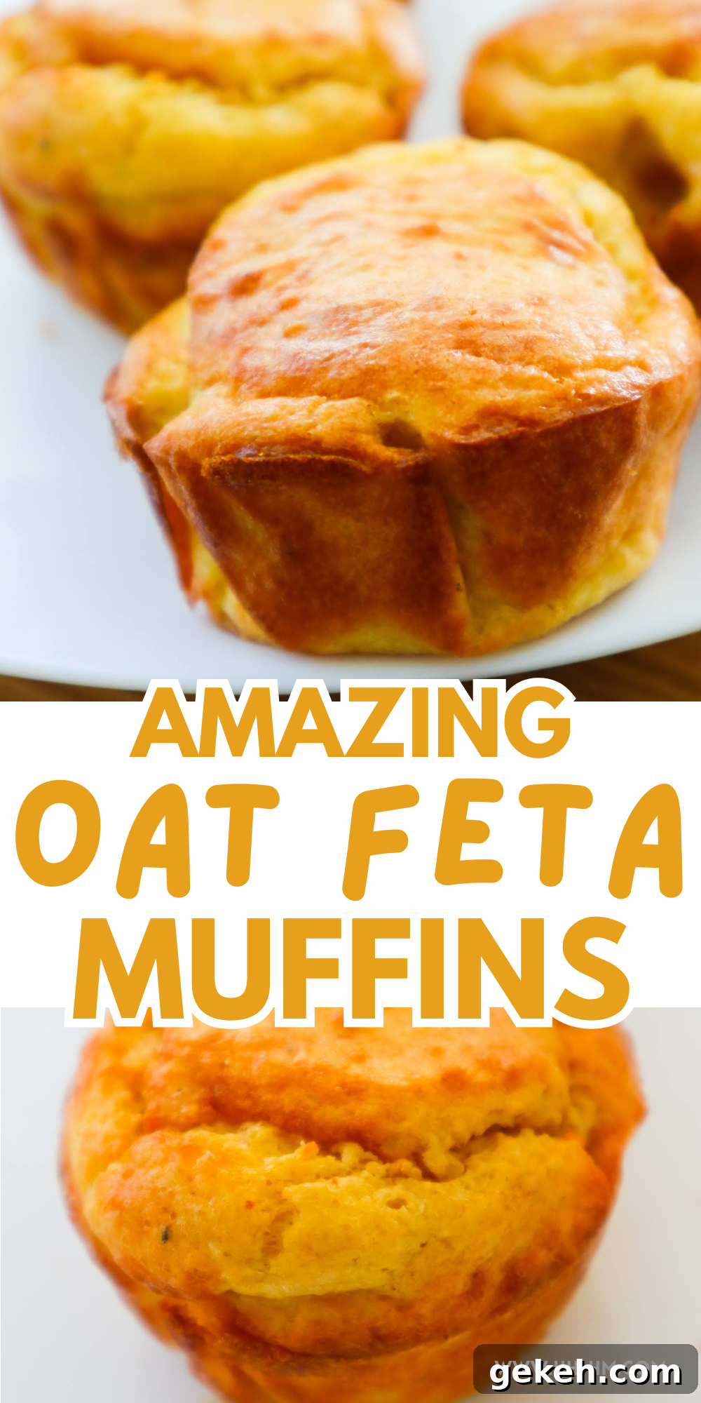 Flourless savourly oatmeal feta muffins