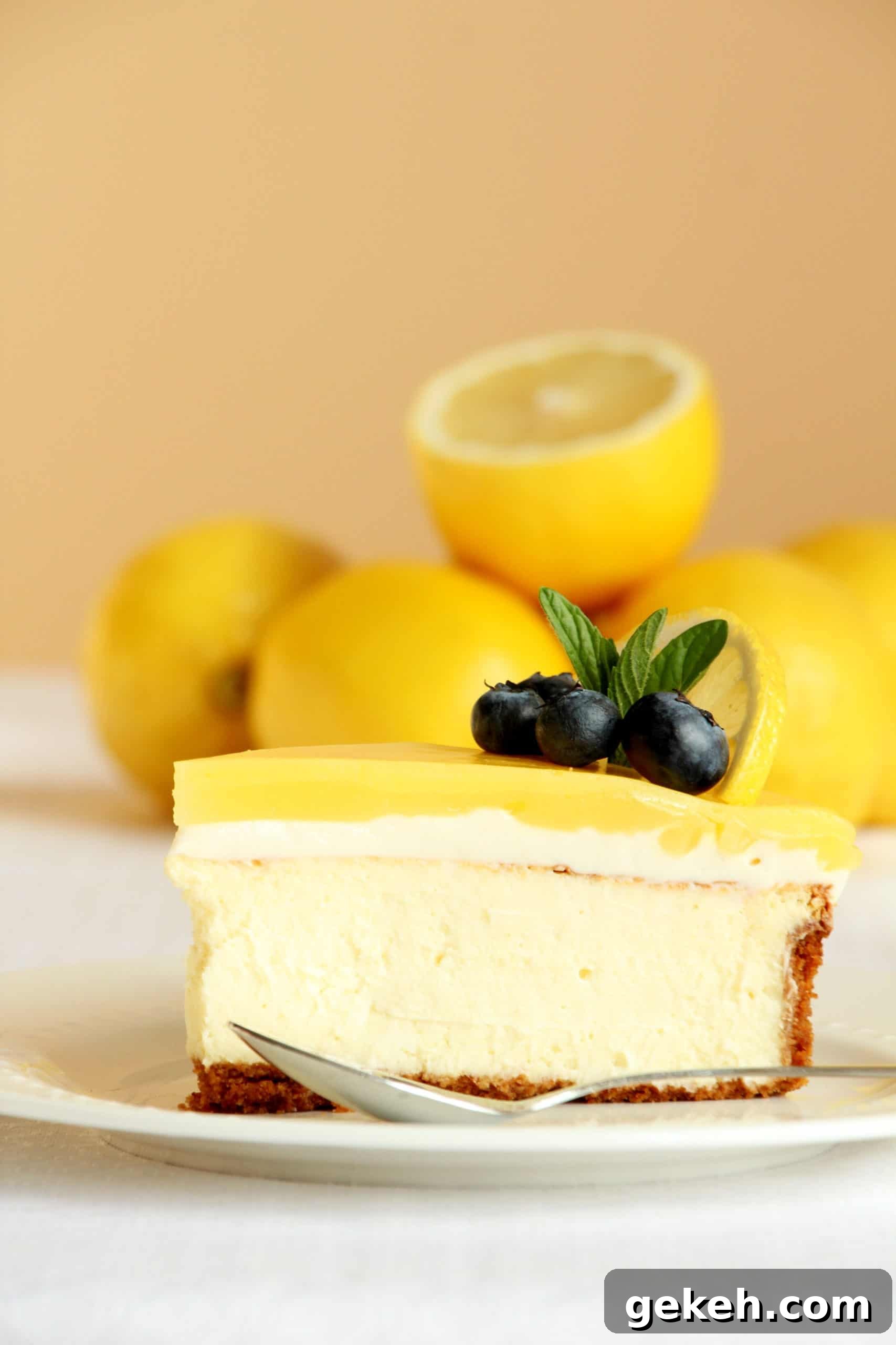 Creamy Lemon Cheesecake Recipe: Zesty Slice of Perfection 10 best cheesecake with lemon flavour on white plate