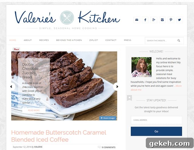 Valerie’s Kitchen Makeover: Stylish Design Ideas and Inspiration 7 A screenshot of Valerie's Kitchen Site Design 2014